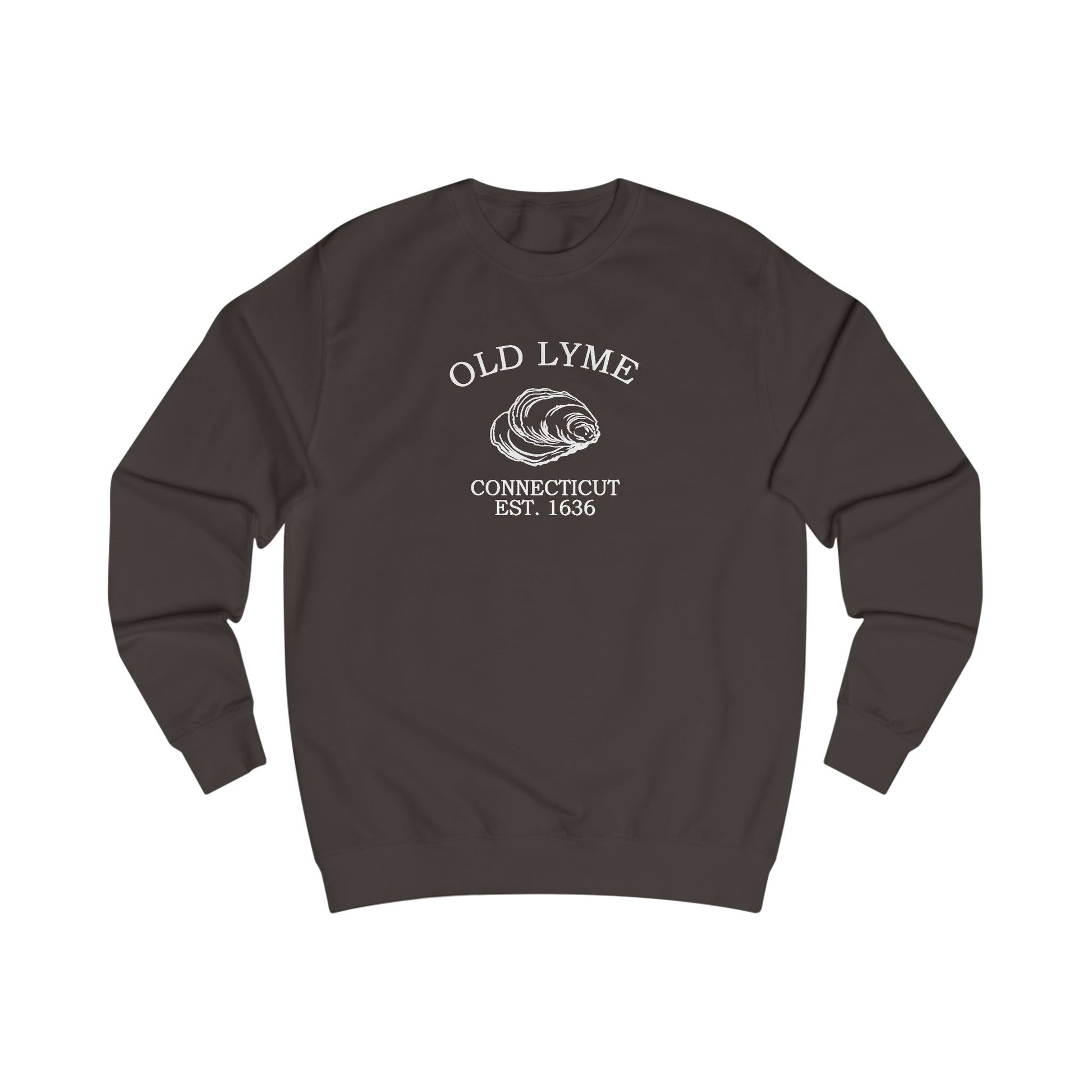 Old Lyme Connecticut Vintage Retro Premium Crewneck Sweatshirt - White Logo - Bottle Green