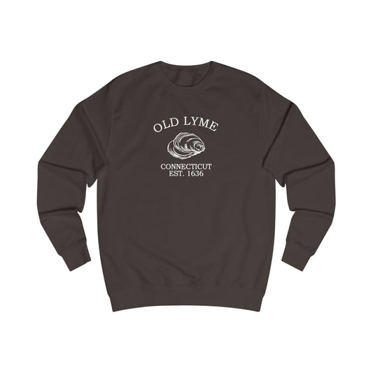 Old Lyme Connecticut Vintage Retro Premium Crewneck Sweatshirt - White Logo - Bottle Green