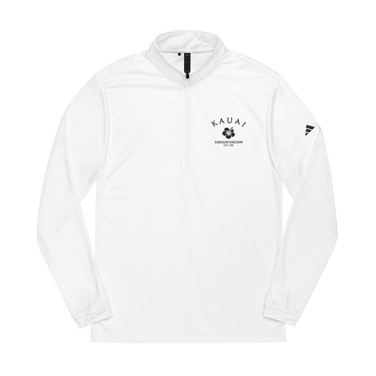 Kauai Hawaii Vintage Retro Quarter-Zip Embroidered Pullover - Black Logo