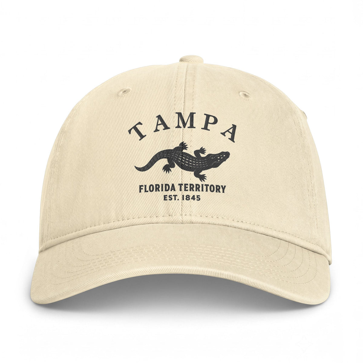 Tampa Florida Distressed Cotton Cap - Charcoal Print Logo