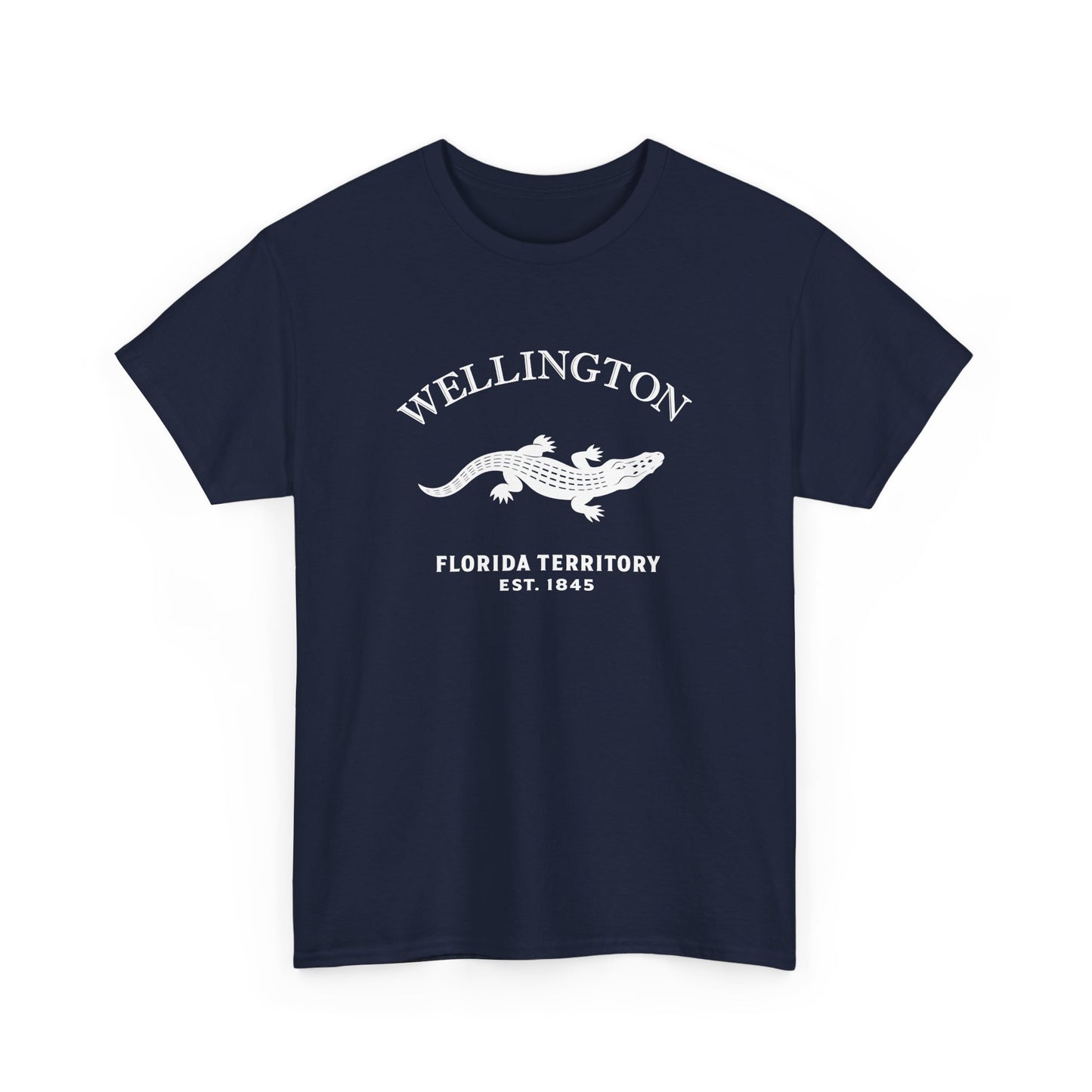 Wellington Florida Vintage Retro Unisex Heavy Cotton Tee - White Logo