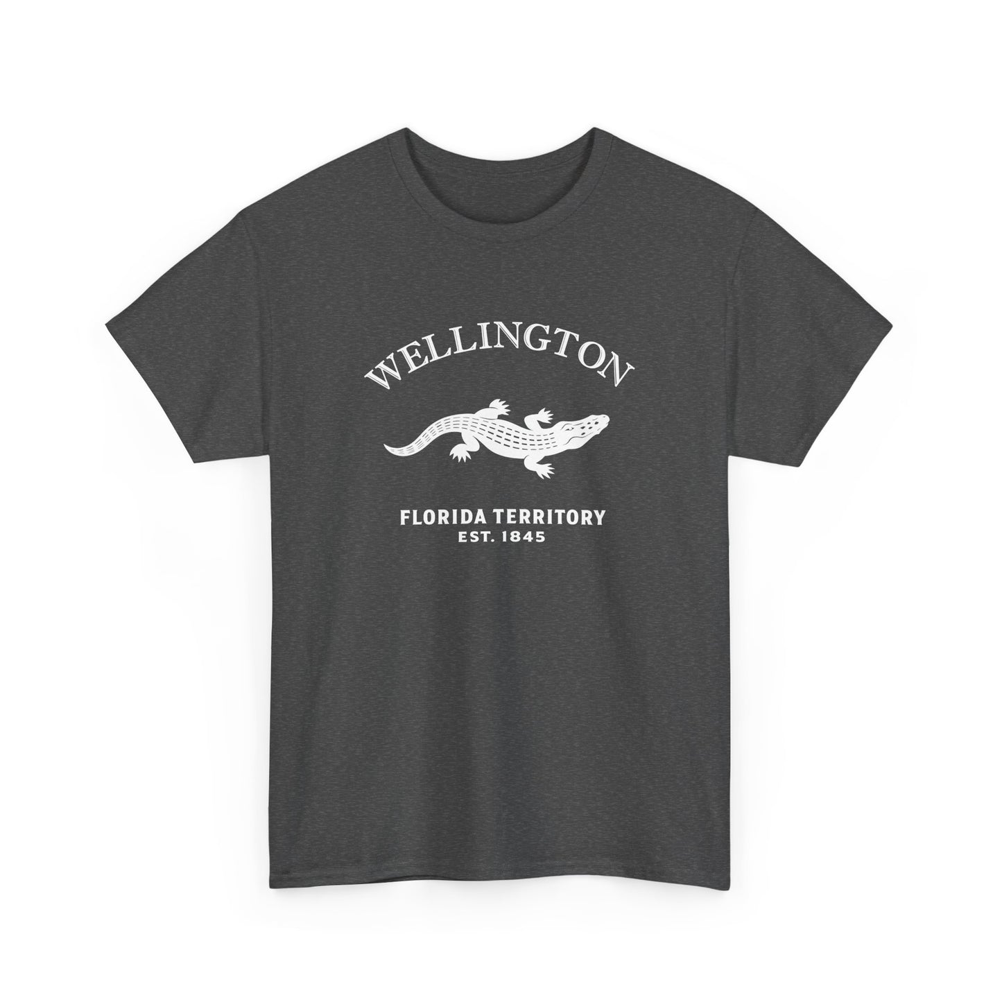 Wellington Florida Vintage Retro Unisex Heavy Cotton Tee - White Logo