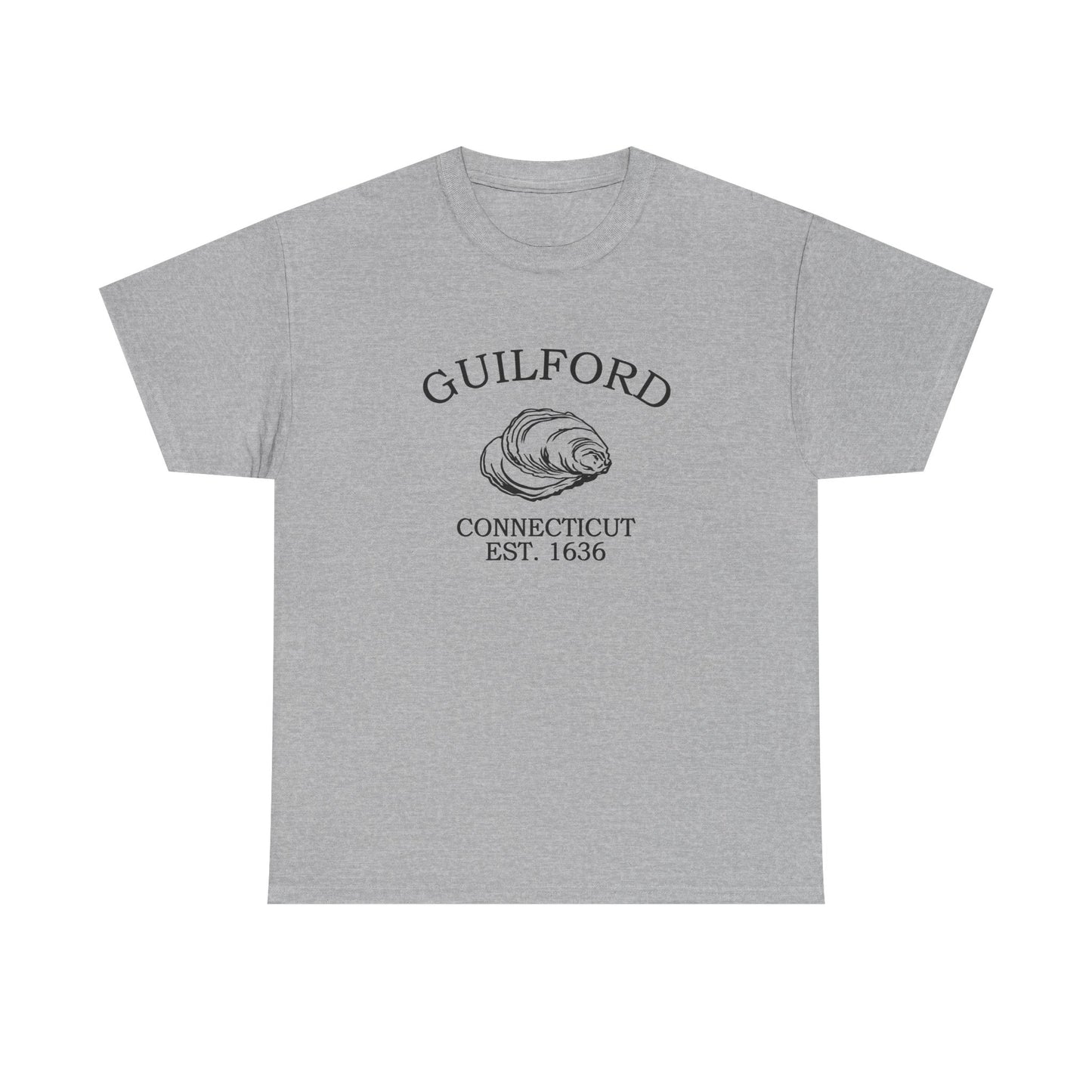 Guilford Connecticut Vintage Retro Unisex Heavy Cotton Tee - Black Logo