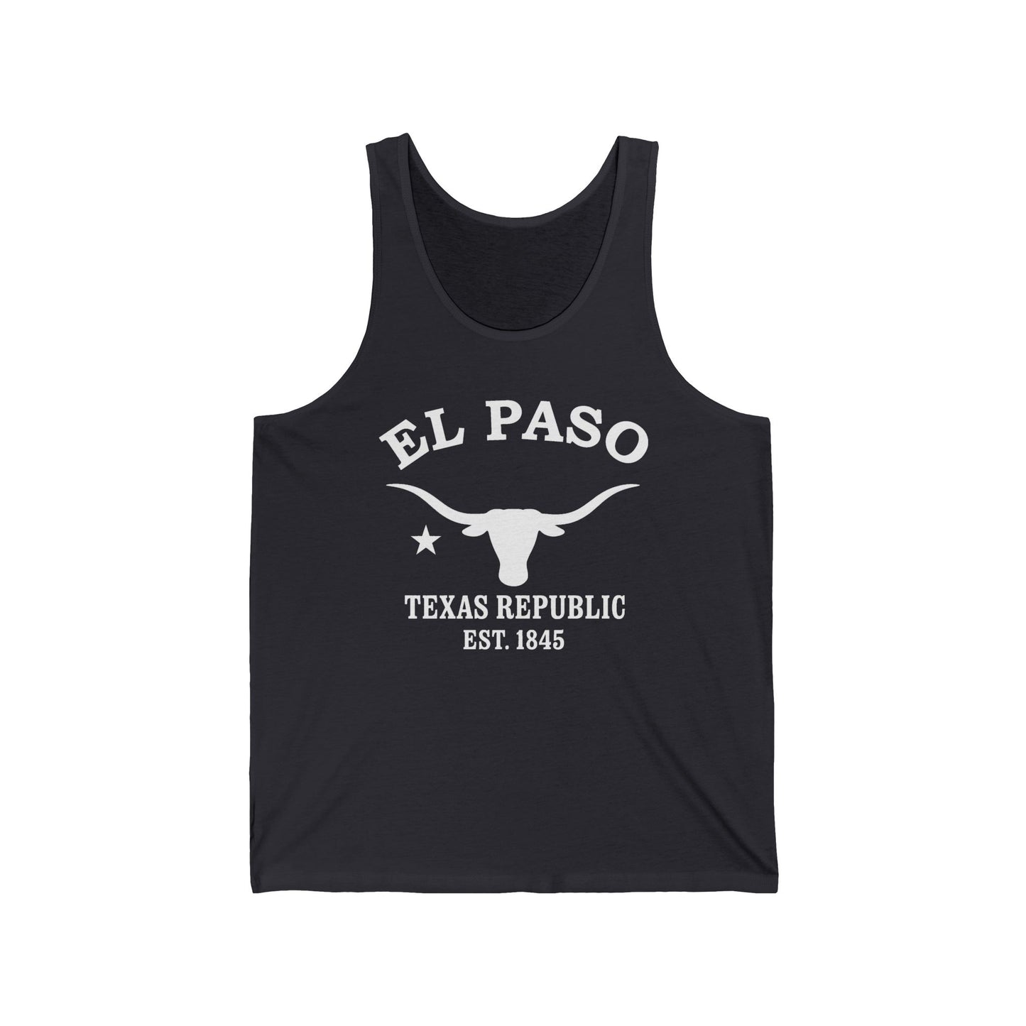 El Paso Texas Unisex Cotton Jersey Tank Top - White Logo