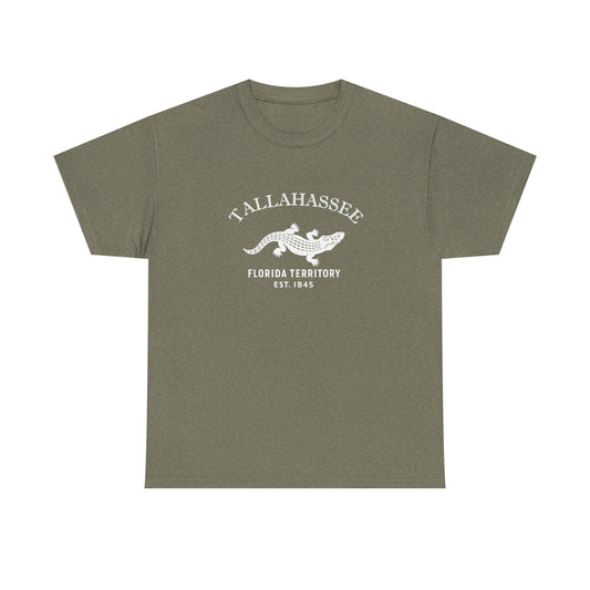 Tallahassee Florida Vintage Retro Unisex Heavy Cotton Tee - White Logo