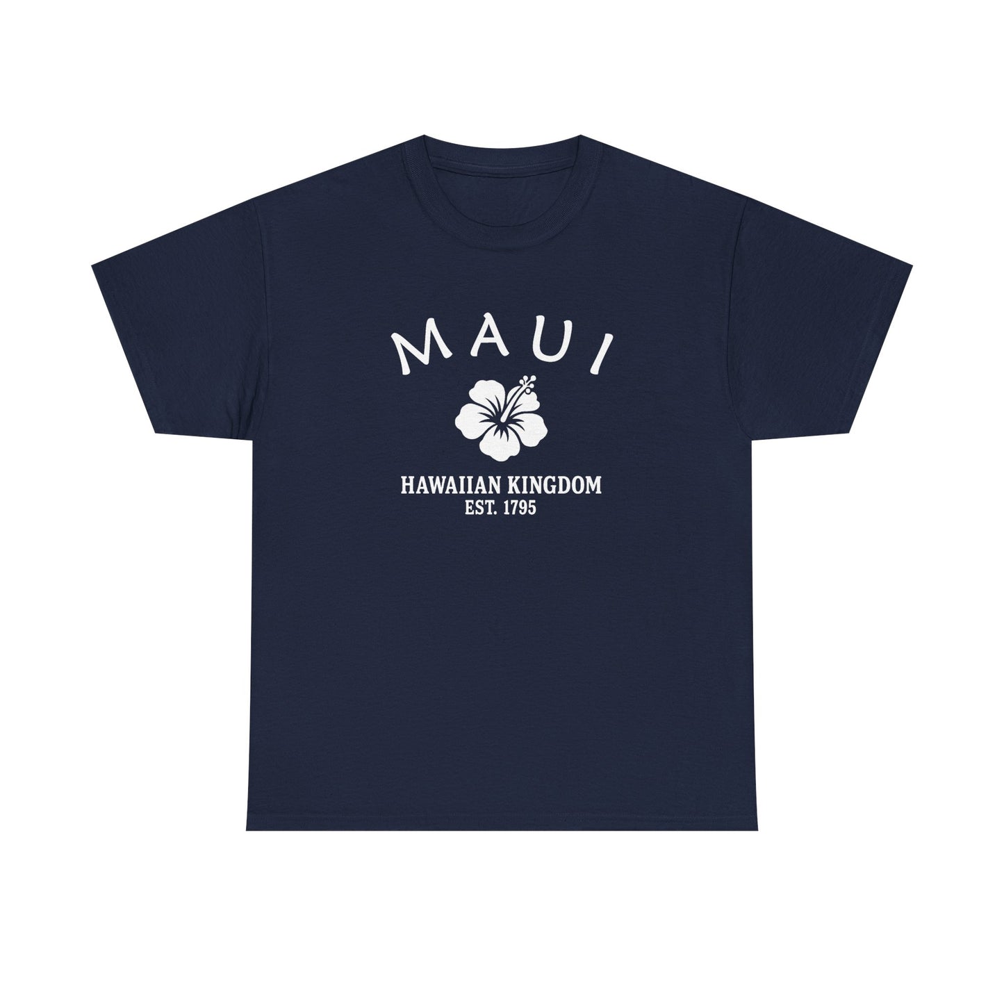 Maui Hawaii Vintage Retro Unisex Heavy Cotton Tee - White Logo