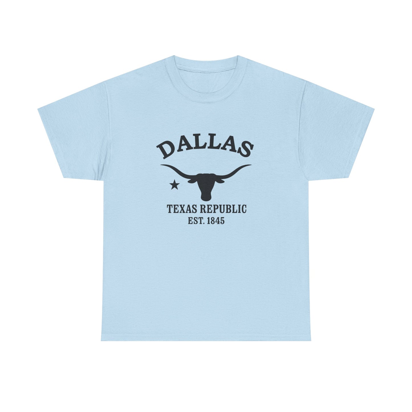 Dallas Texas Vintage Retro Unisex Heavy Cotton Tee - Black Logo