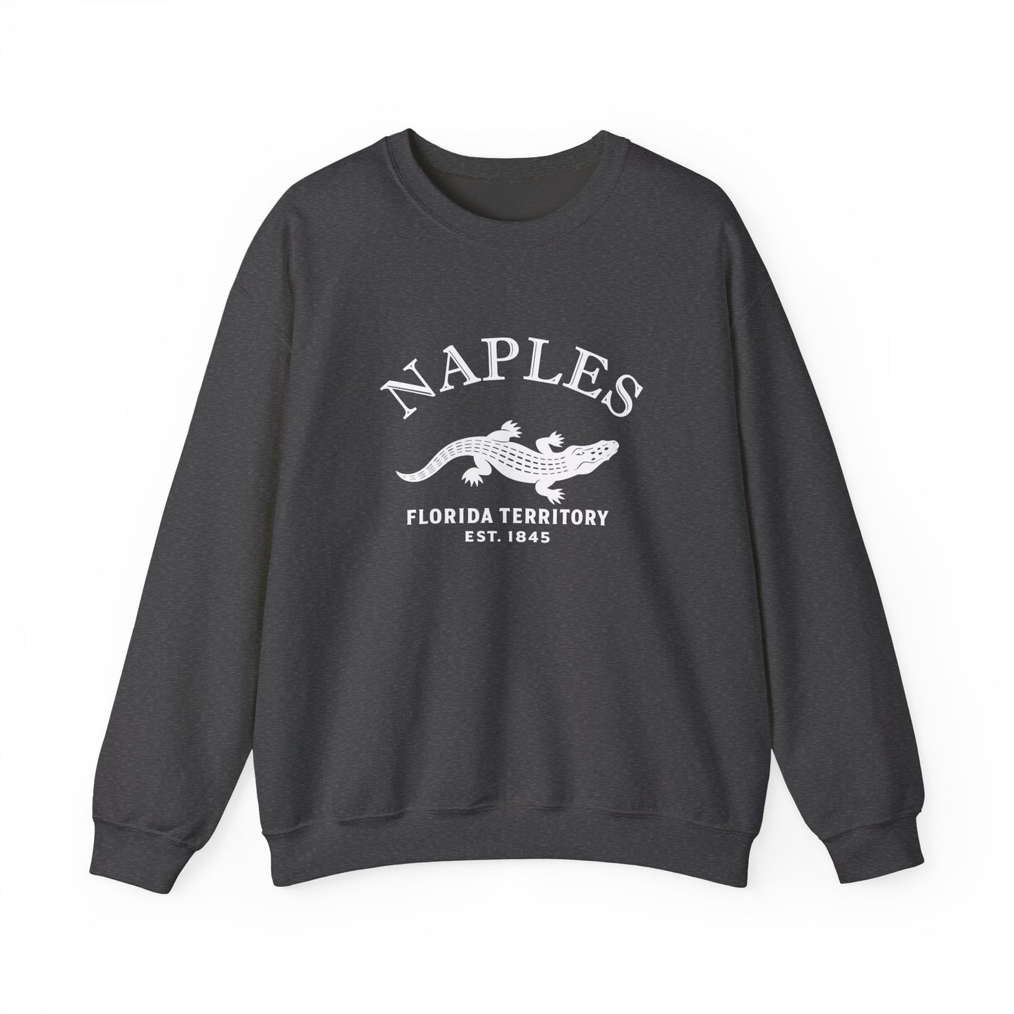 Naples Florida Vintage Retro Unisex Heavy Crewneck Sweatshirt - White Logo