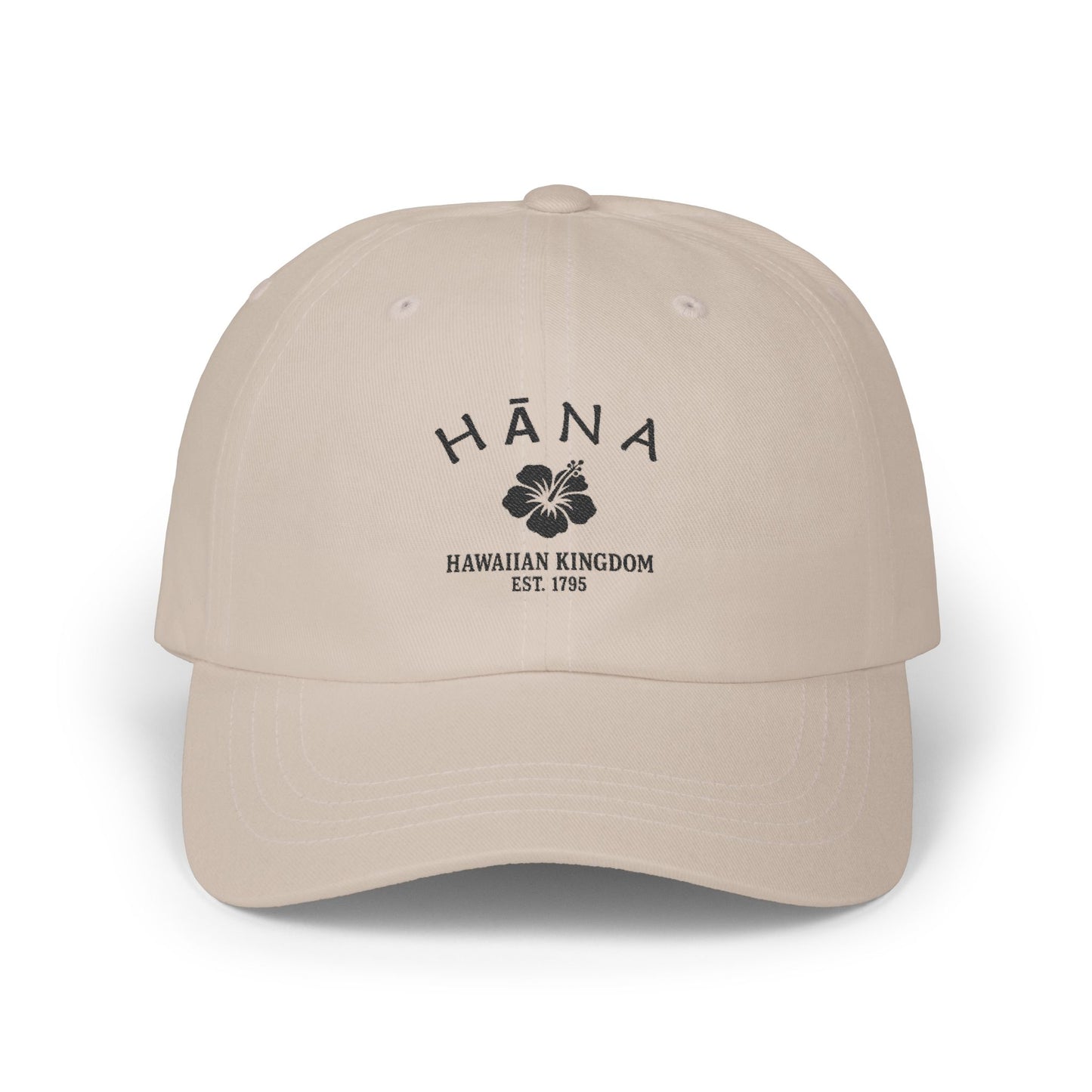 Hana Hawaii Classic Embroidered Cotton Cap - Black Logo