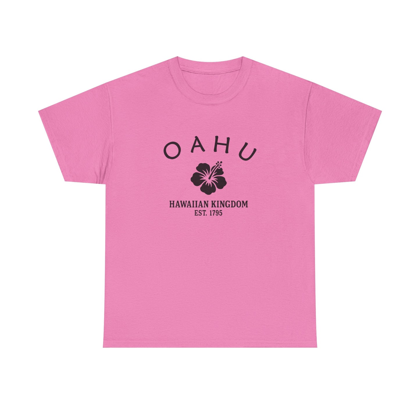 Oahu Hawaii Vintage Retro Unisex Heavy Cotton Tee - Black Logo