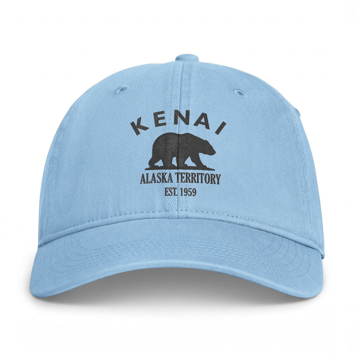 Kenai Alaska Distressed Cotton Cap - Charcoal Print Logo