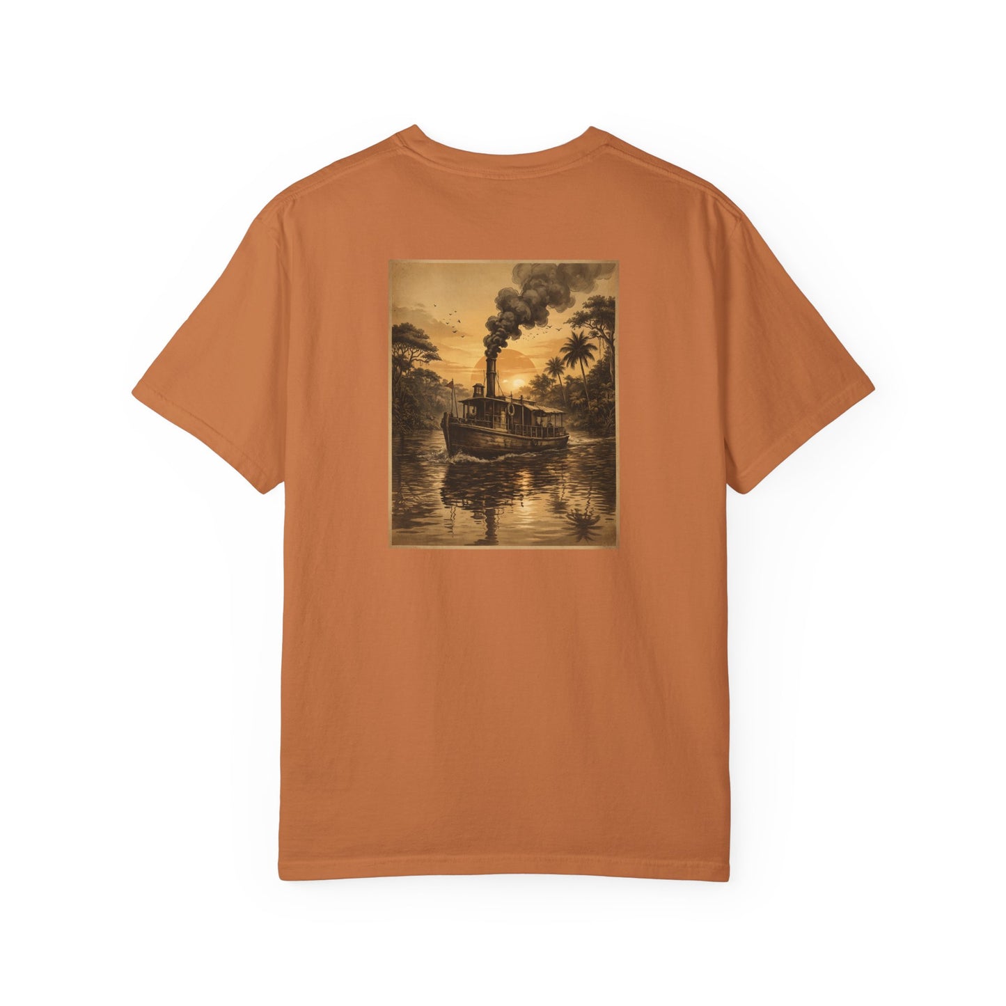 Vintage Retro Jungle River Steamboat Tee — Jungle Explorer