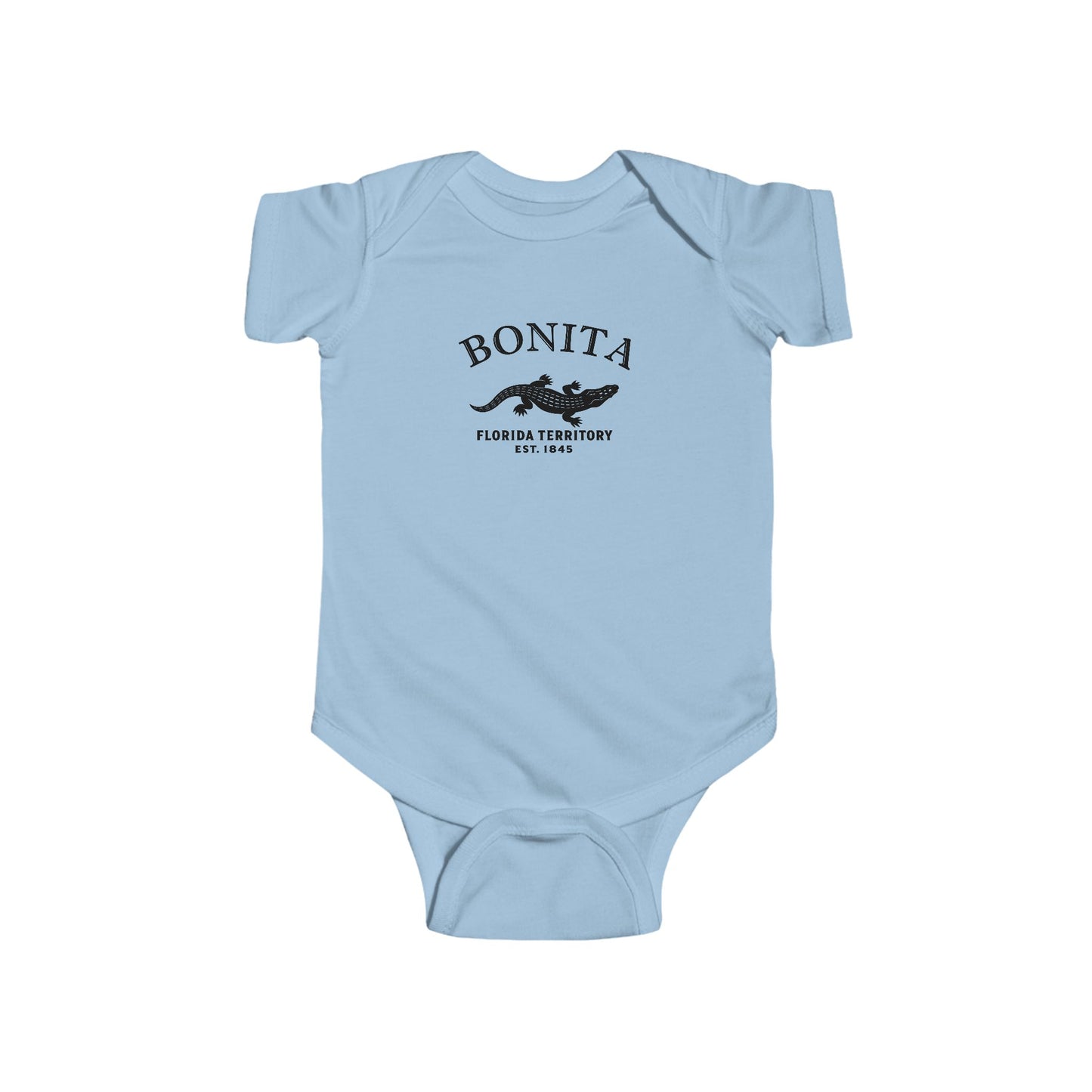 Bonita Florida Vintage Retro Cotton Jersey Baby Bodysuit - Black Logo