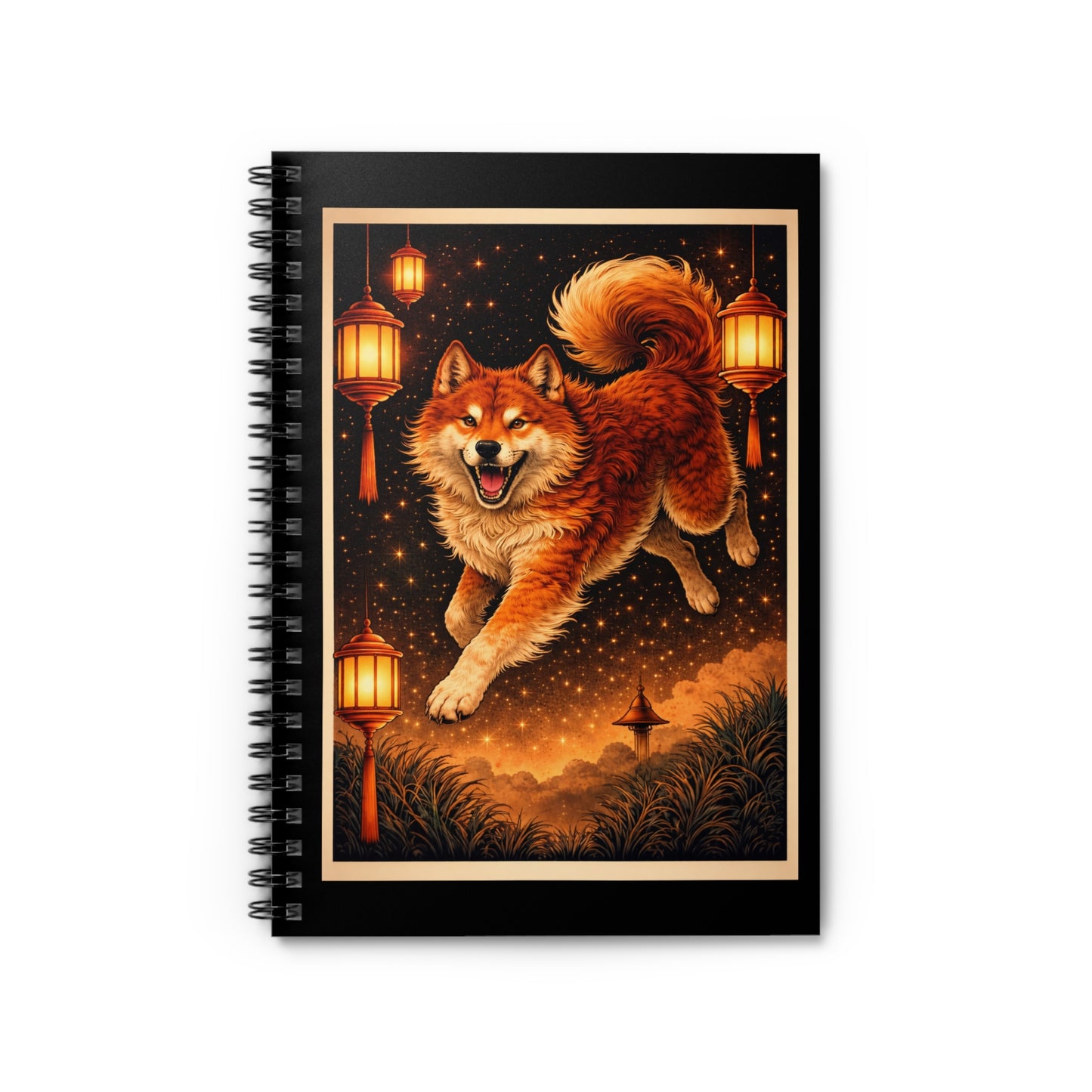 Zodiac Year of the Dog (2018+) Vintage Retro Art Series Spiral Ruled Journal