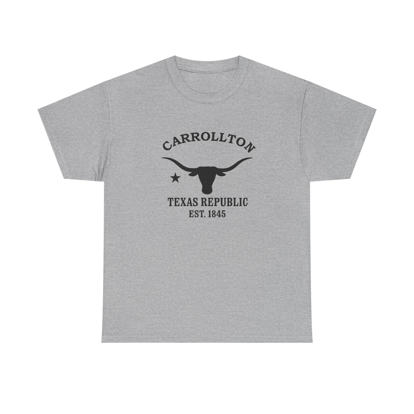 Carrollton Texas Vintage Retro Unisex Heavy Cotton Tee - Black Logo