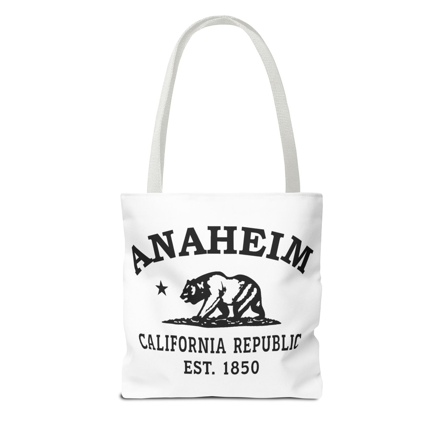 Anaheim California Vintage Retro Light Canvas Tote - Black Logo