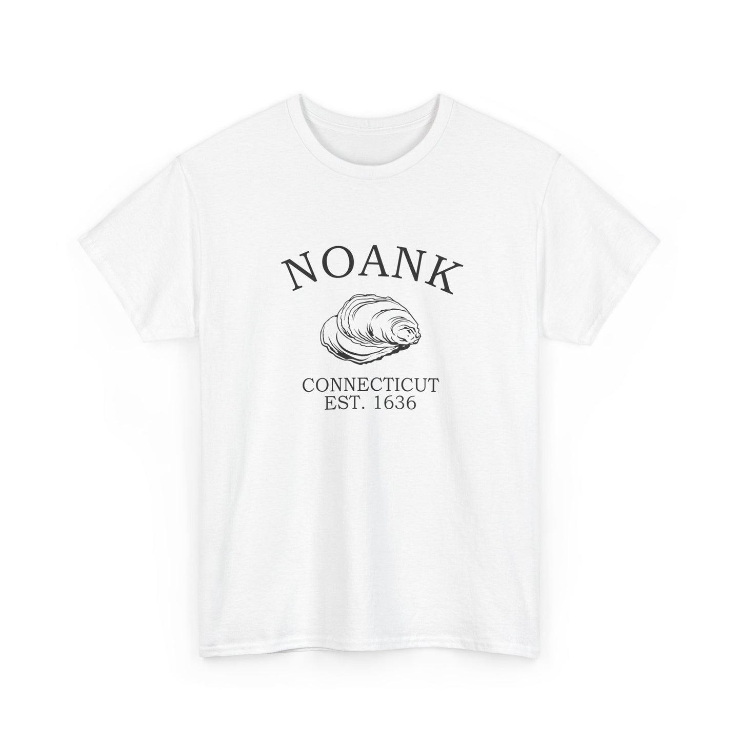 Noank Connecticut Vintage Retro Unisex Heavy Cotton Tee - Black Logo