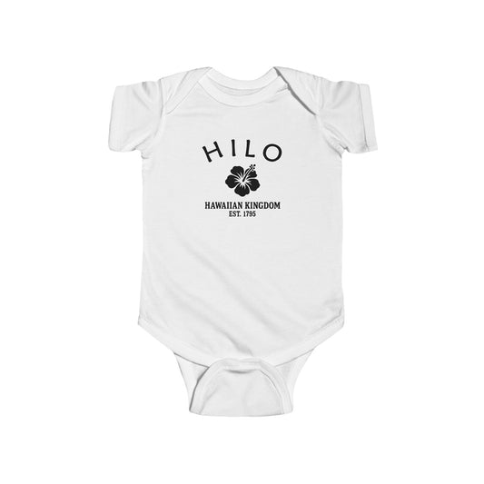 Hilo Hawaii Vintage Retro Cotton Jersey Baby Bodysuit - Black Logo