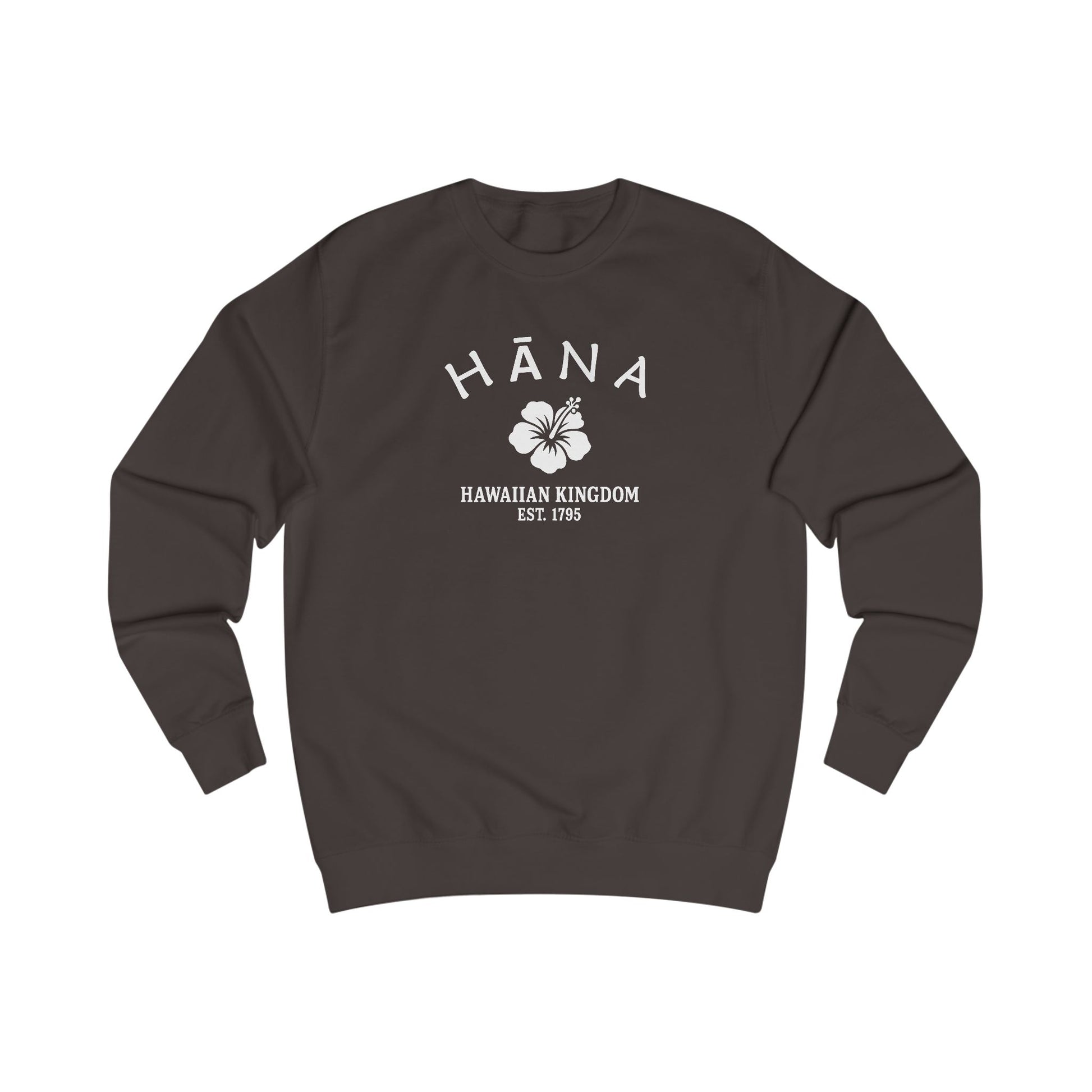 Hana Hawaii Vintage Retro Premium Crewneck Sweatshirt - White Logo - Bottle Green