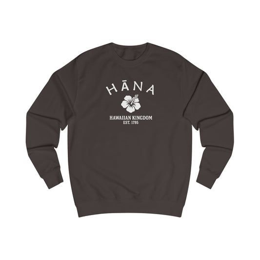 Hana Hawaii Vintage Retro Premium Crewneck Sweatshirt - White Logo - Bottle Green
