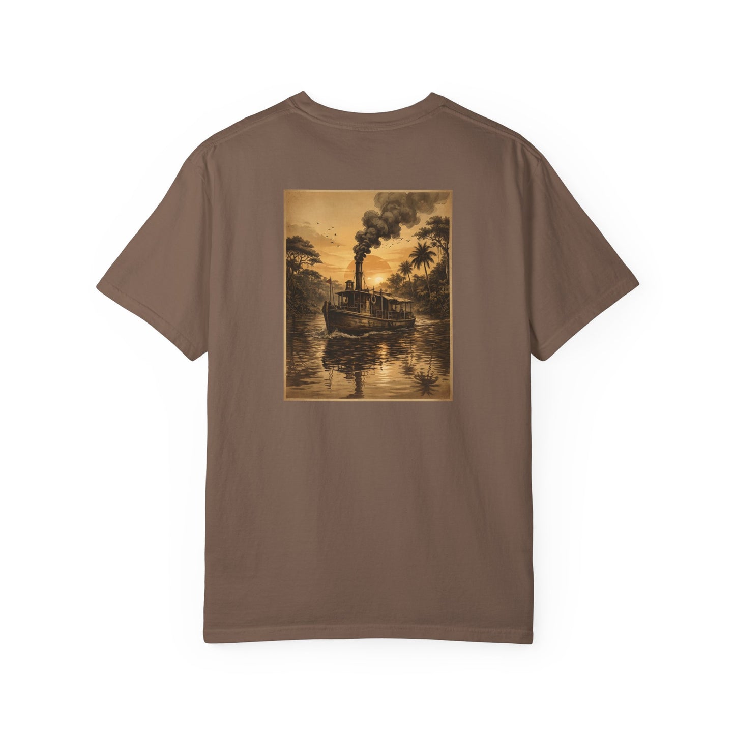 Vintage Retro Jungle River Steamboat Tee — Jungle Explorer