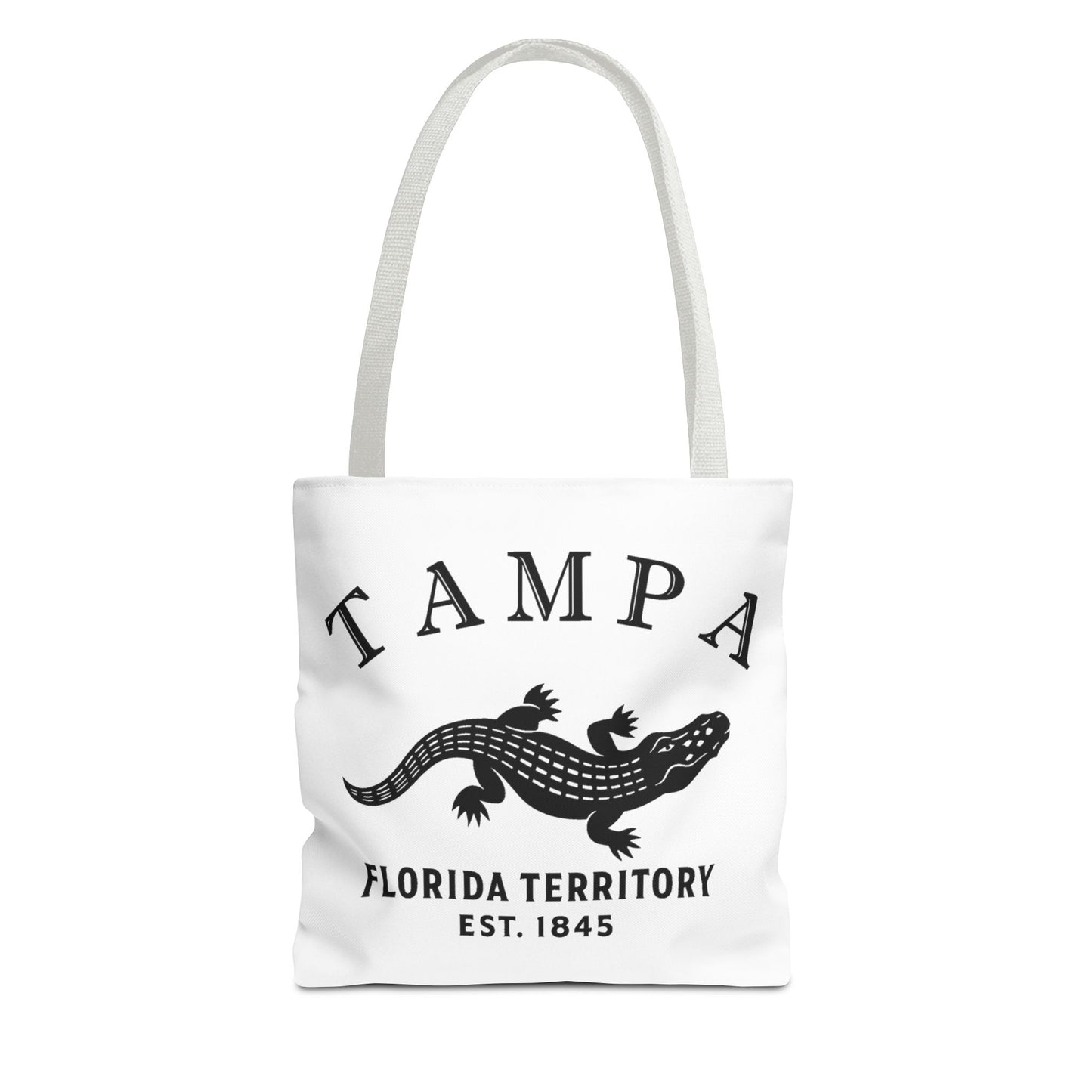 Tampa Florida Vintage Retro Light Canvas Tote - Black Logo