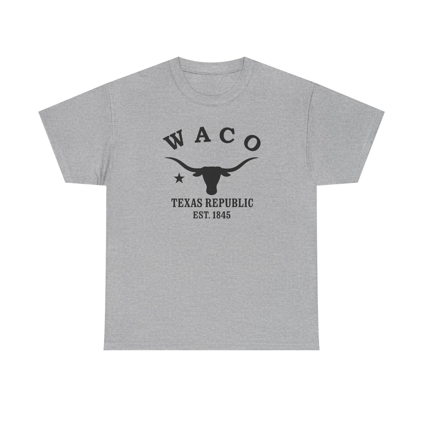 Waco Texas Vintage Retro Unisex Heavy Cotton Tee - Black Logo