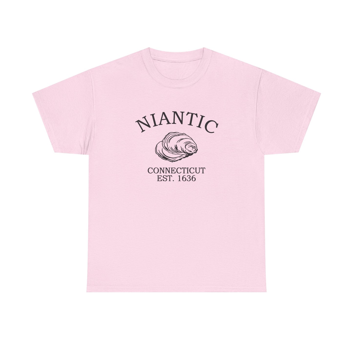 Niantic Connecticut Vintage Retro Unisex Heavy Cotton Tee - Black Logo
