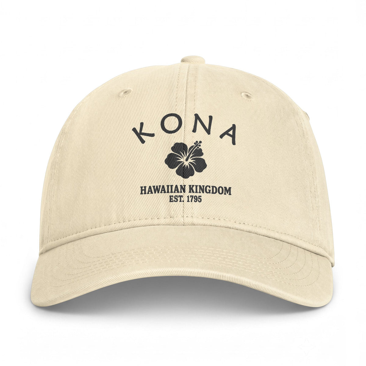 Kona Hawaii Distressed Cotton Cap - Charcoal Print Logo