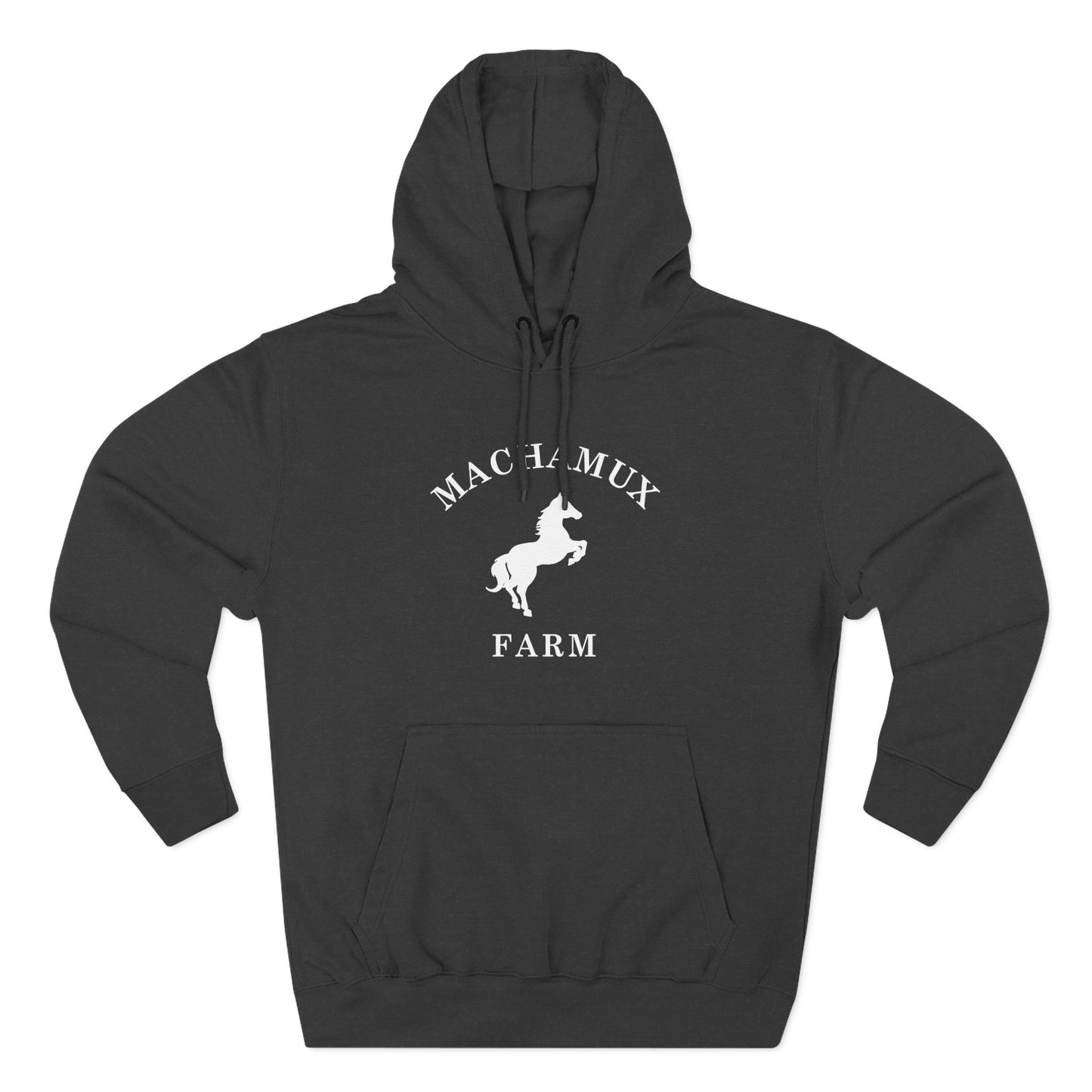 Machamux Farm Vintage Retro Unisex Heavy Cotton Hoodie - White Logo