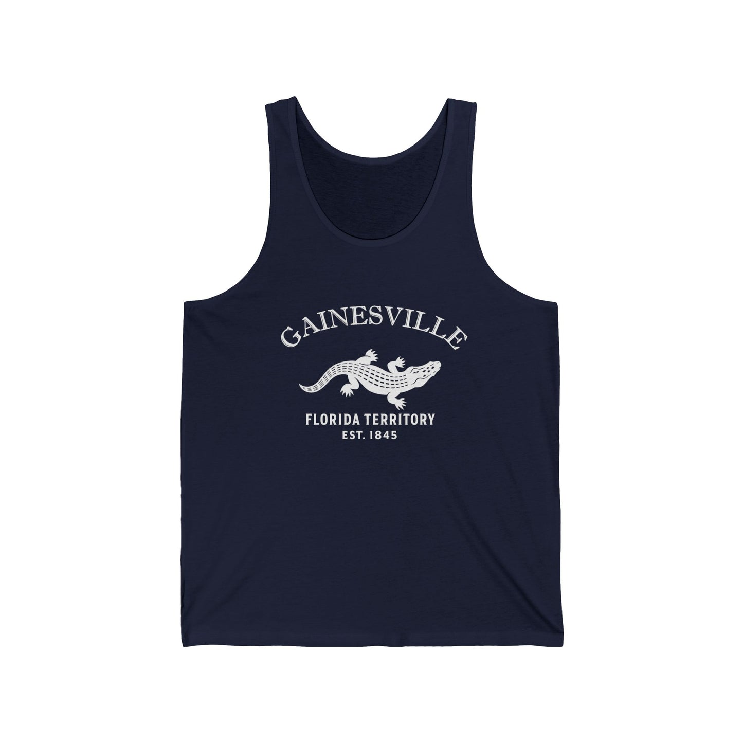 Gainesville Florida Unisex Cotton Jersey Tank Top - White Logo