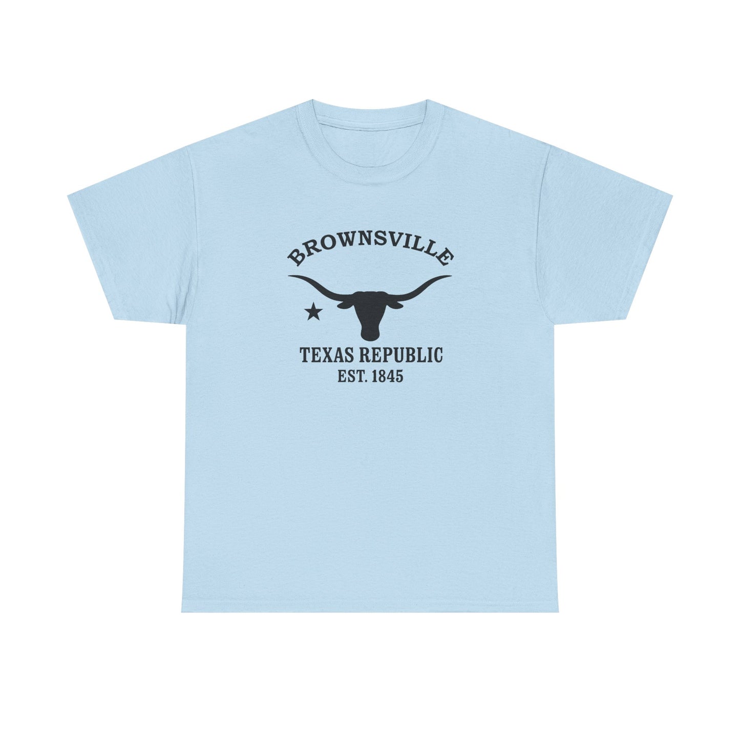 Brownsville Texas Vintage Retro Unisex Heavy Cotton Tee - Black Logo