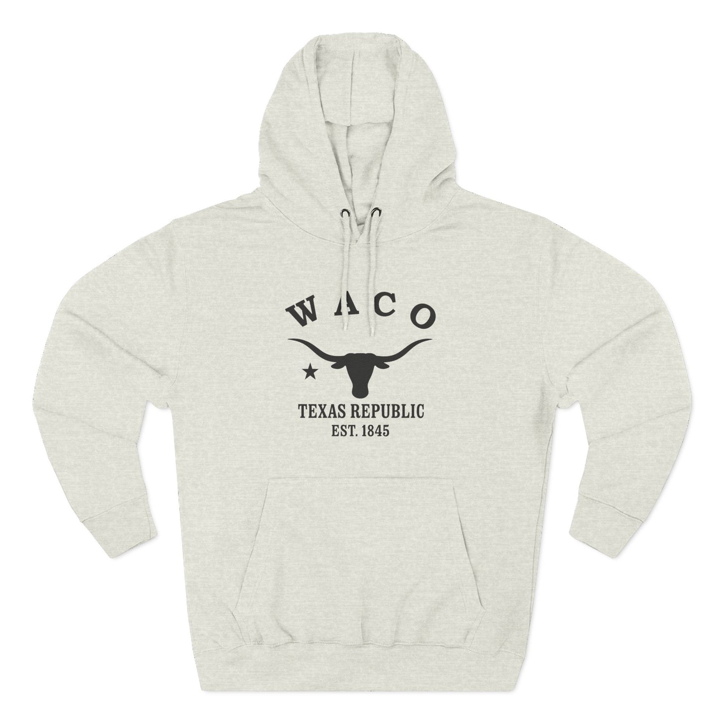 Waco Texas Vintage Retro Unisex Heavy Cotton Hoodie - Black Logo