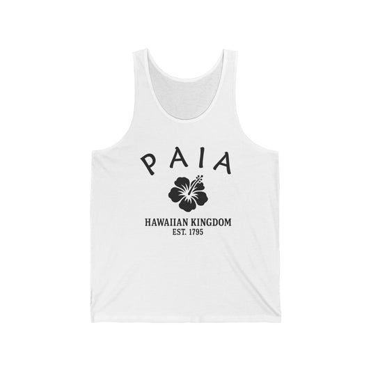 Paia Hawaii Unisex Cotton Jersey Tank Top - Black Logo