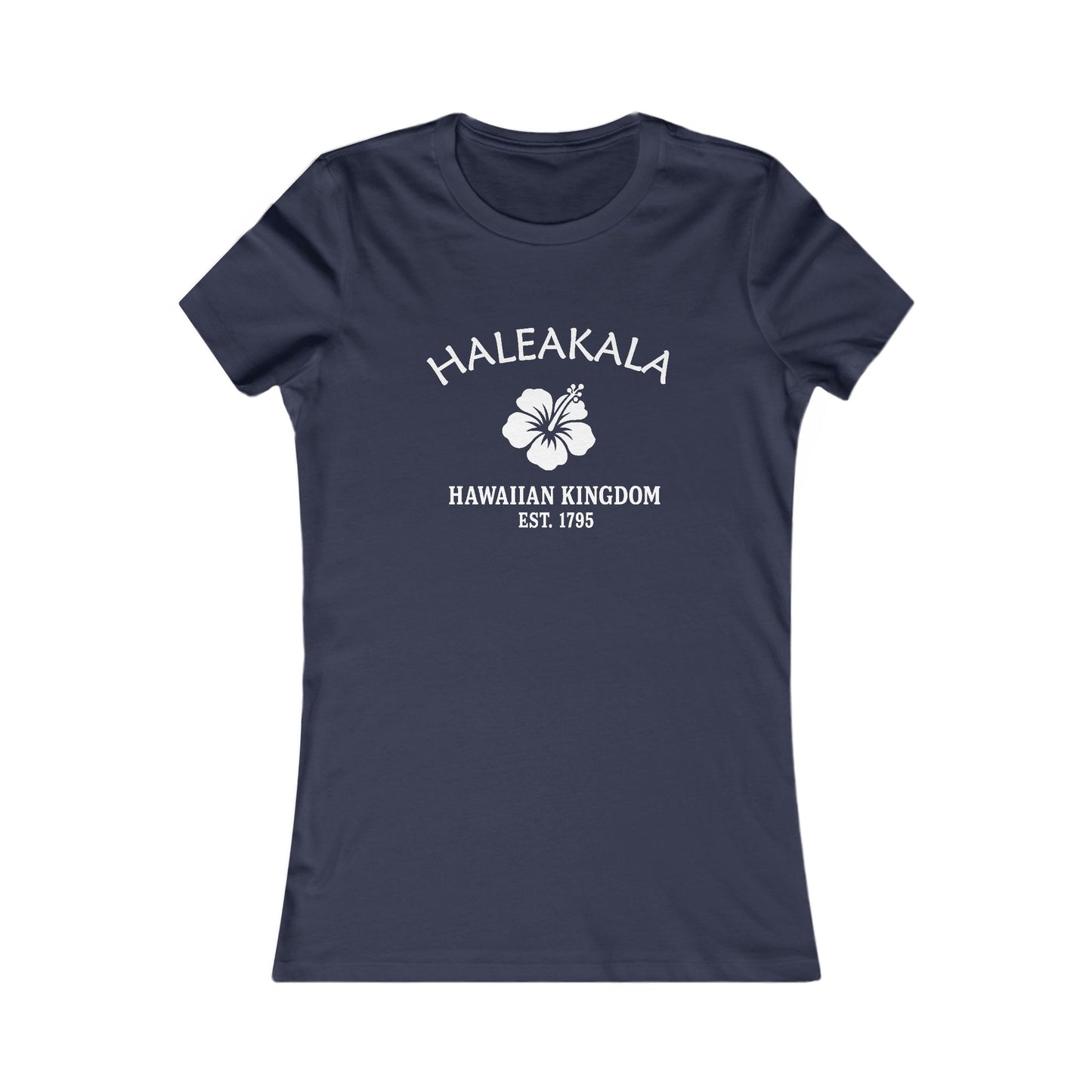 Haleakala Hawaii Vintage Retro Womens Fitted Ringspun Cotton Tee - White Logo