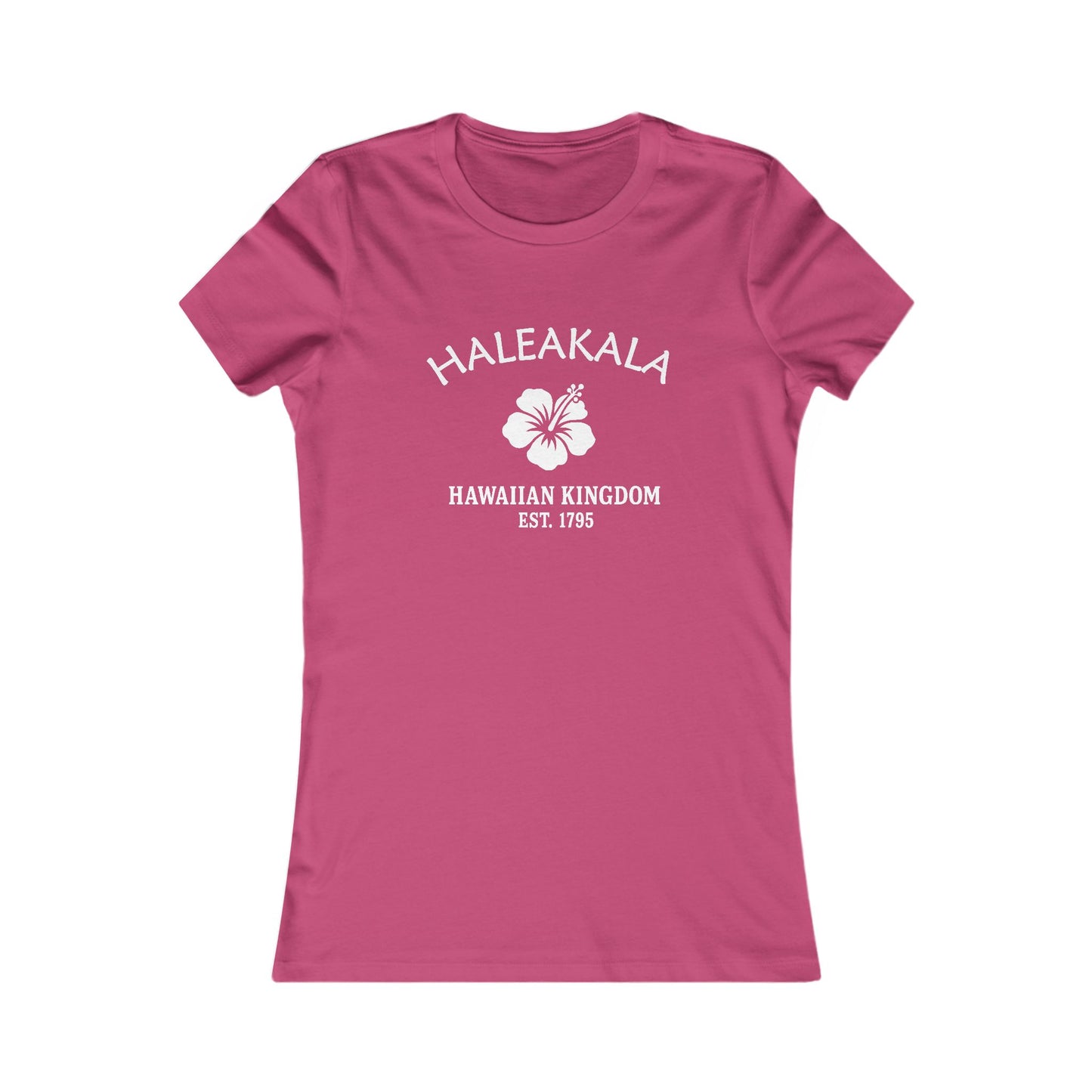 Haleakala Hawaii Vintage Retro Womens Fitted Ringspun Cotton Tee - White Logo