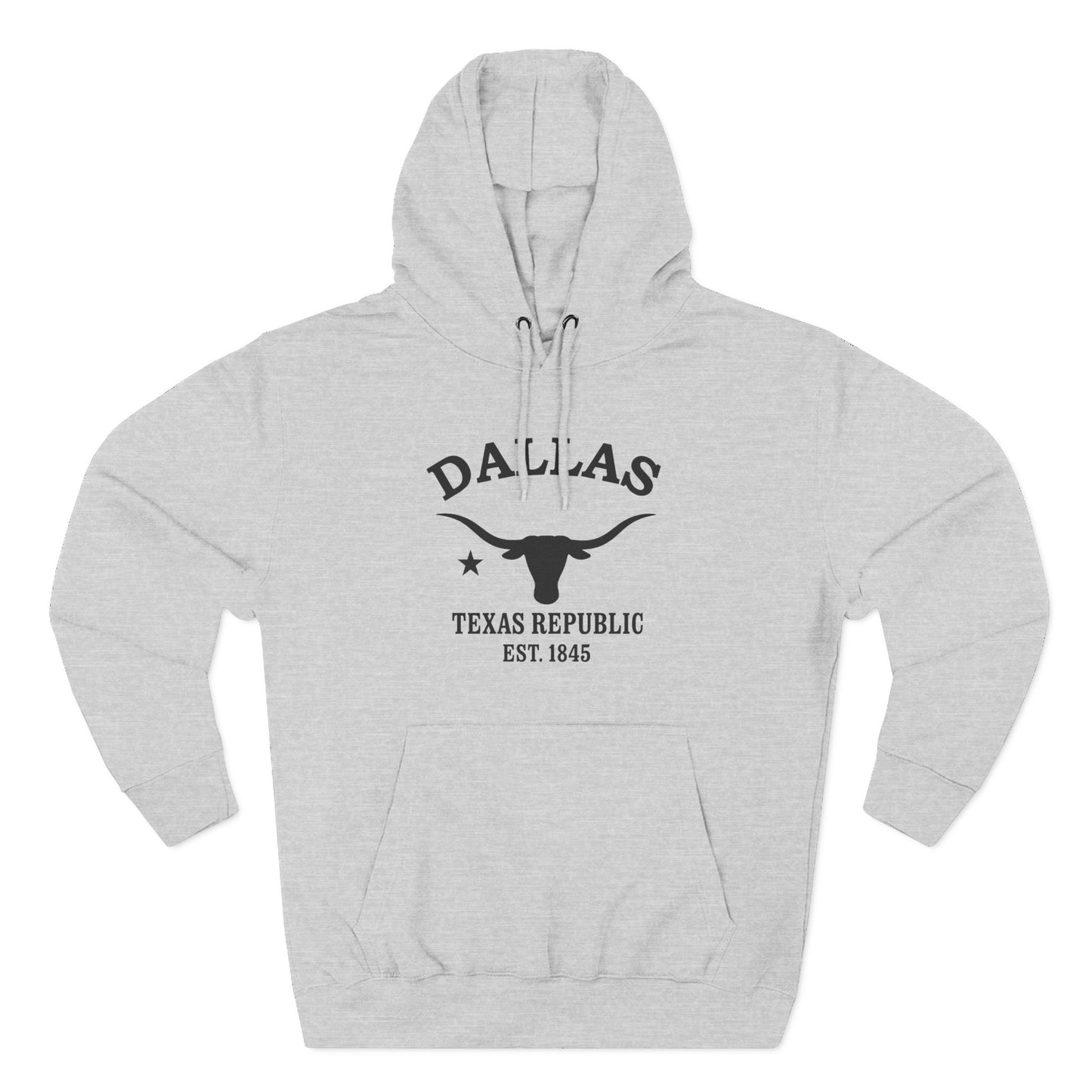 Dallas Texas Vintage Retro Unisex Heavy Cotton Hoodie - Black Logo