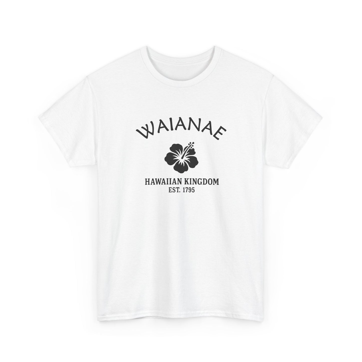 Waianae Hawaii Vintage Retro Unisex Heavy Cotton Tee - Black Logo