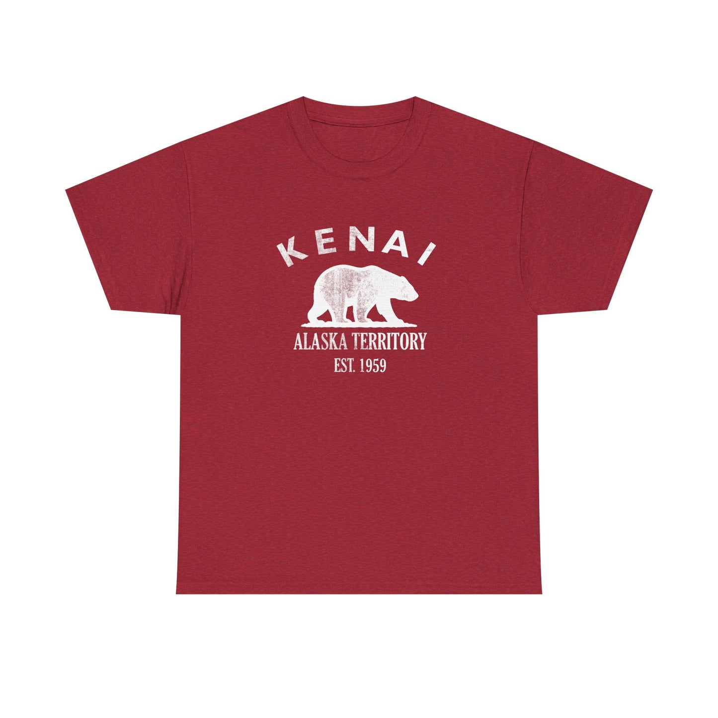 Kenai Alaska Vintage Retro Unisex Heavy Cotton Tee - White Logo