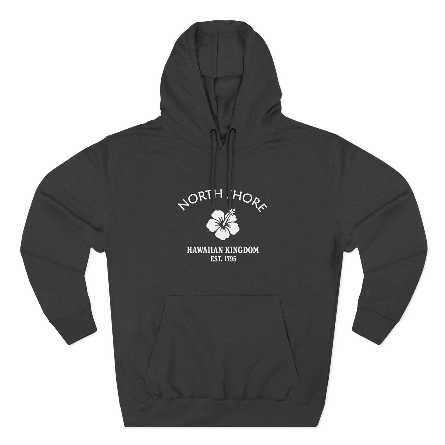 North Shore Hawaii Vintage Retro Unisex Heavy Cotton Hoodie - White Logo