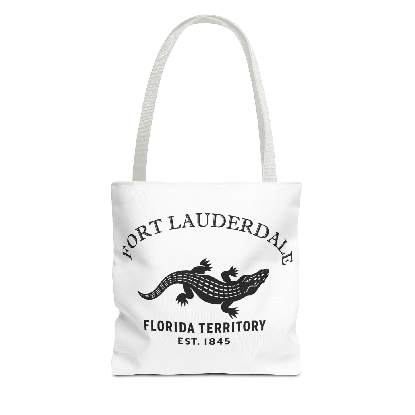 Fort Lauderdale Florida Vintage Retro Light Canvas Tote - Black Logo