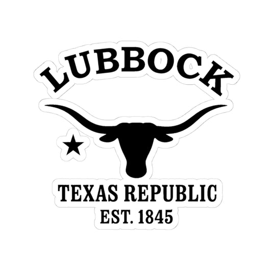 Lubbock Texas Vintage Retro Vinyl Sticker - Black Logo