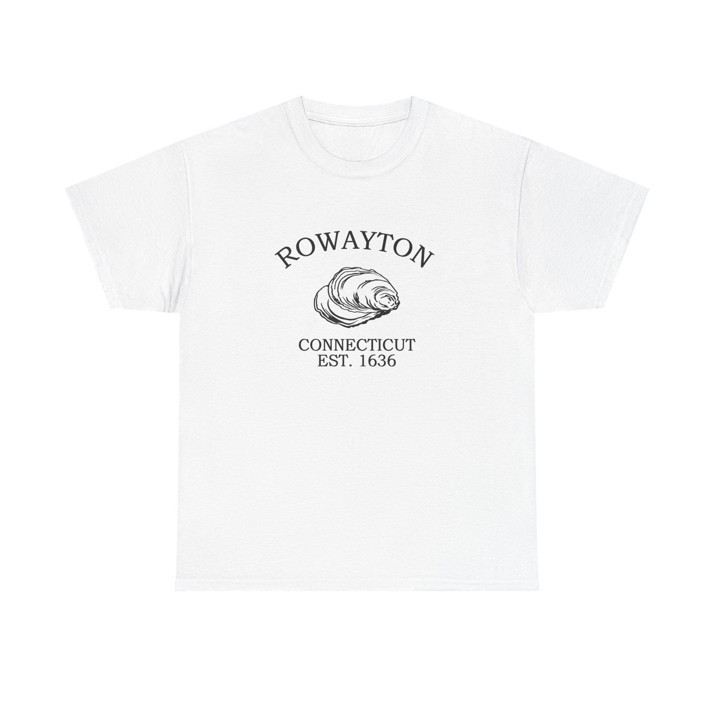 Rowayton Connecticut Vintage Retro Unisex Heavy Cotton Tee - Black Logo