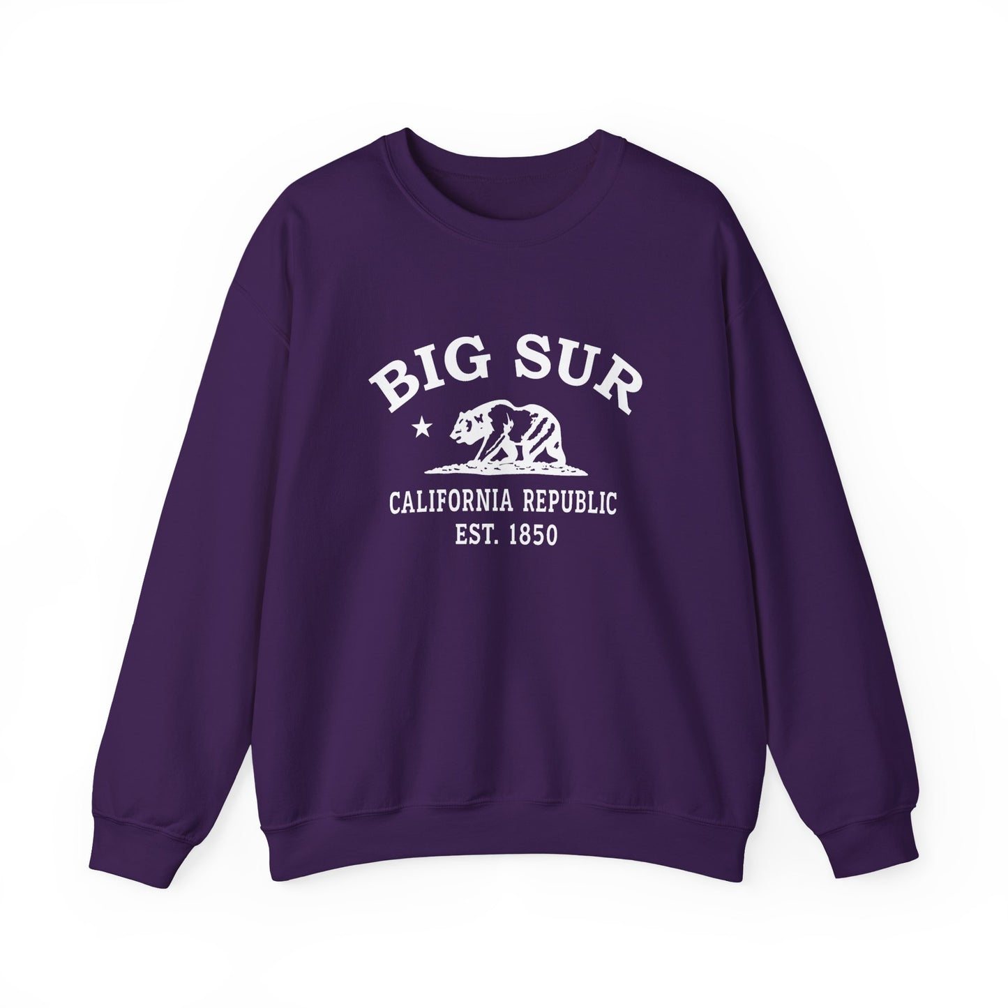 Big Sur California Vintage Retro Unisex Heavy Crewneck Sweatshirt - White Logo