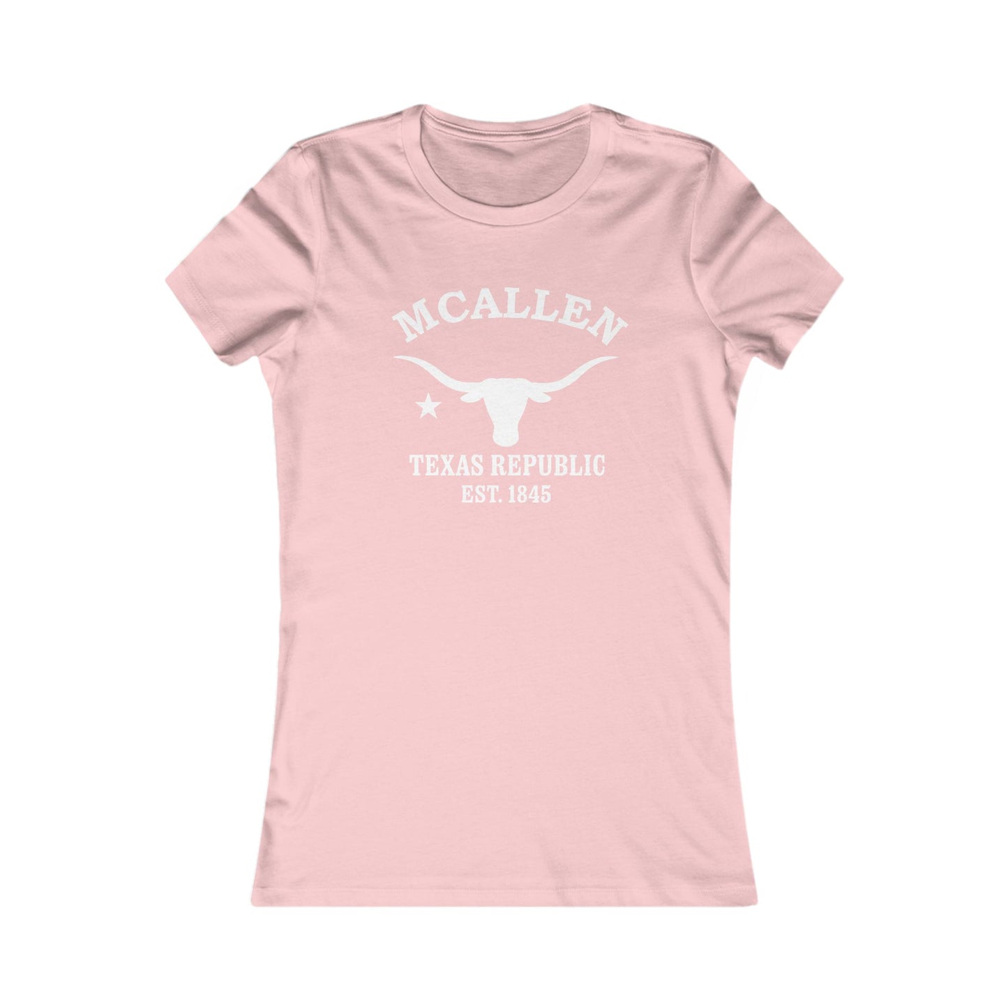 McAllen Texas Vintage Retro Womens Fitted Ringspun Cotton Tee - White Logo