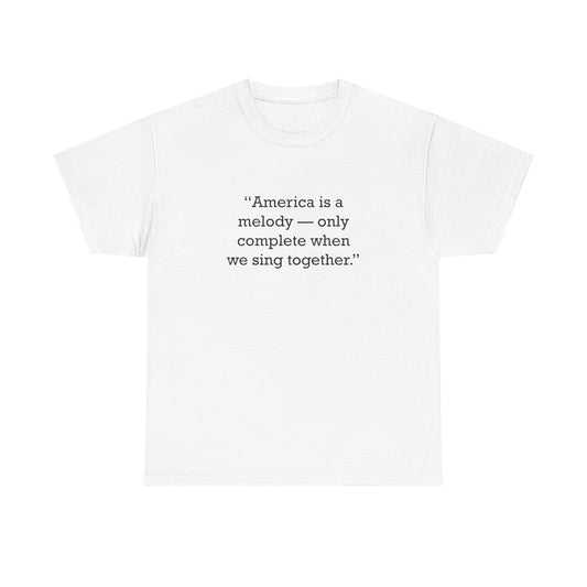 Quote 33 America Is A Vintage Retro Unisex Heavy Cotton Tee - Black Logo