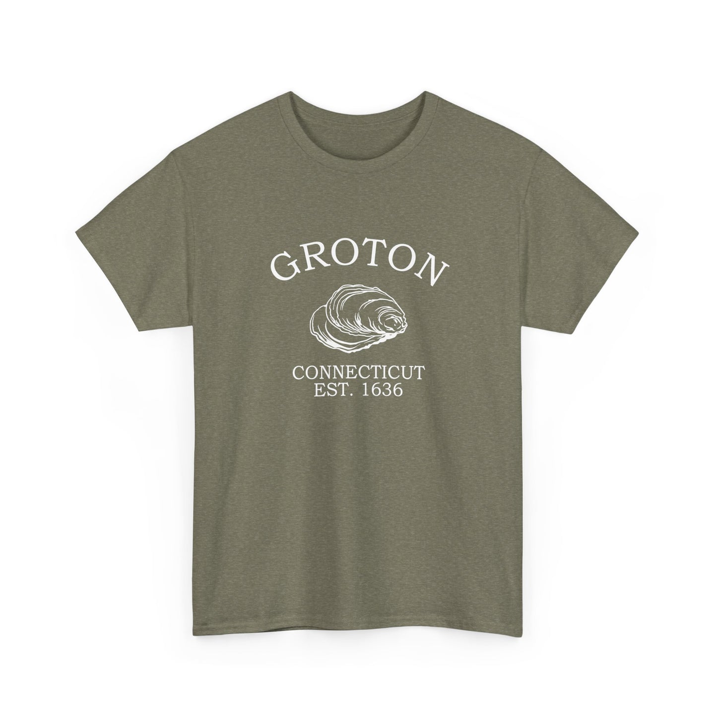 Groton Connecticut Vintage Retro Unisex Heavy Cotton Tee - White Logo