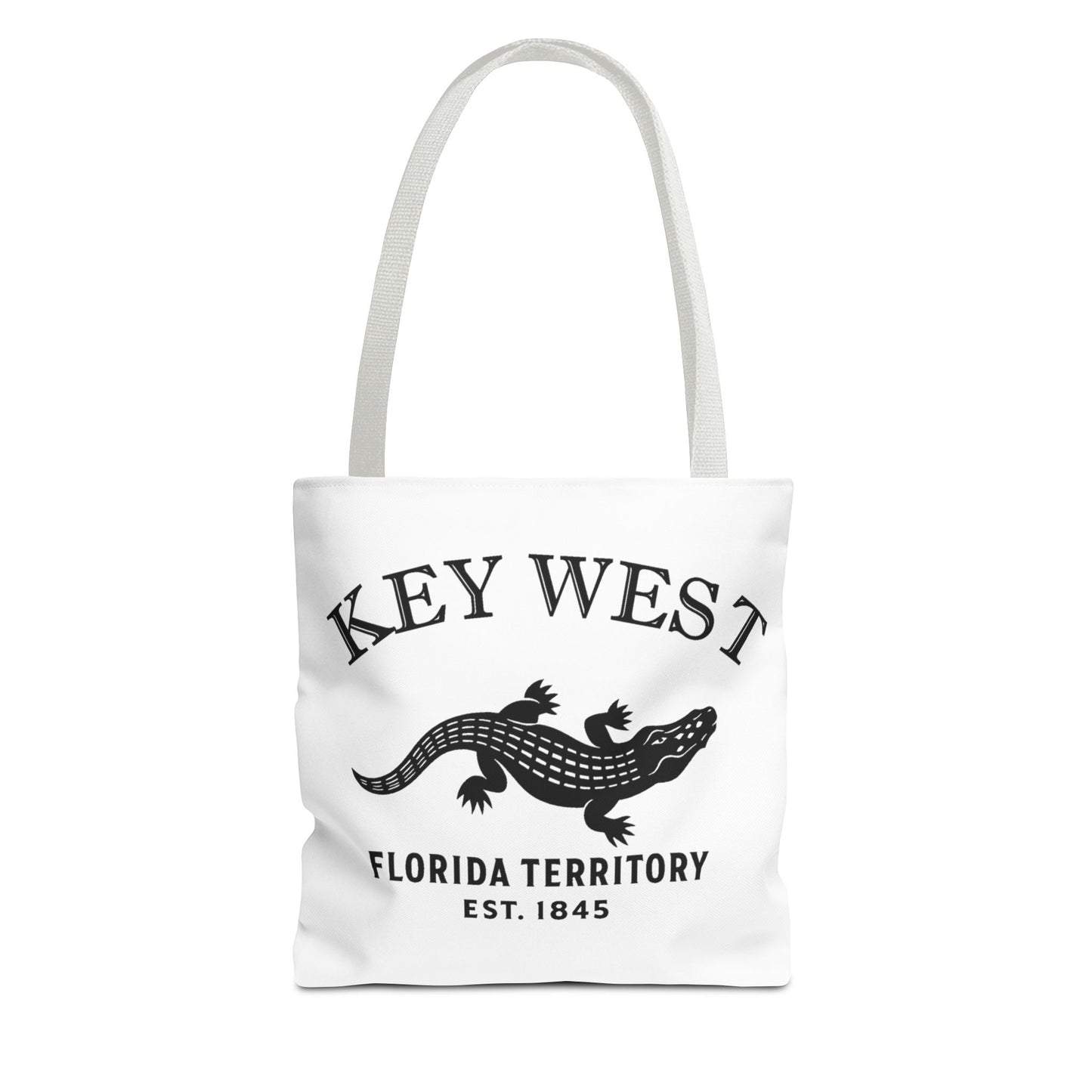 Key West Florida Vintage Retro Light Canvas Tote - Black Logo