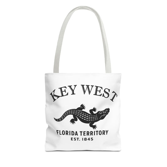 Key West Florida Vintage Retro Light Canvas Tote - Black Logo