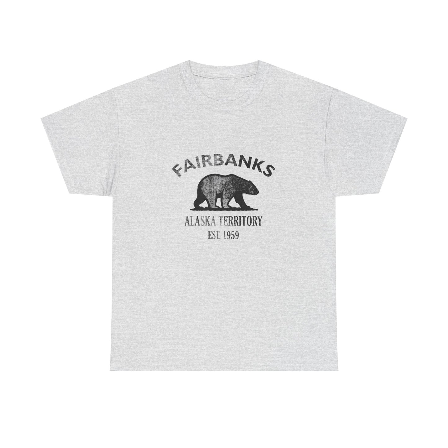 Fairbanks Alaska Vintage Retro Unisex Heavy Cotton Tee - Black Logo